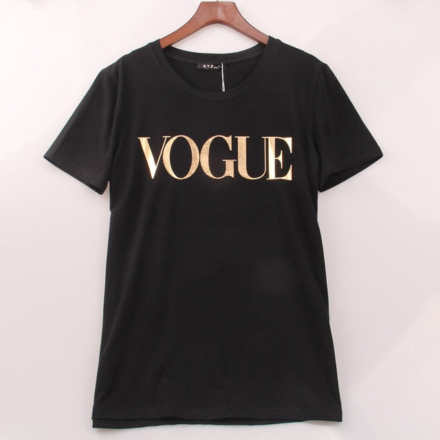 Plus Size XS-4XL Fashion Summer T Shirt Women VOGUE Printed T-shirt Women Tops Tee Shirt Femme New Arrivals Hot Sale