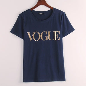 Plus Size XS-4XL Fashion Summer T Shirt Women VOGUE Printed T-shirt Women Tops Tee Shirt Femme New Arrivals Hot Sale