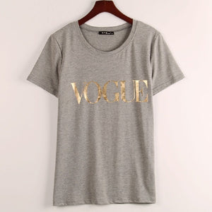 Plus Size XS-4XL Fashion Summer T Shirt Women VOGUE Printed T-shirt Women Tops Tee Shirt Femme New Arrivals Hot Sale