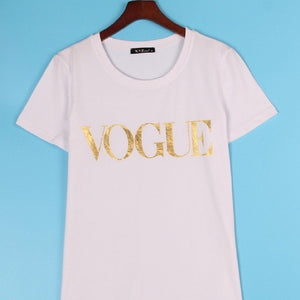 Plus Size XS-4XL Fashion Summer T Shirt Women VOGUE Printed T-shirt Women Tops Tee Shirt Femme New Arrivals Hot Sale