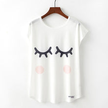 Load image into Gallery viewer, Summer Novelty Women T Shirt Harajuku Kawaii Cute Style Nice Cat Print T-shirt New Short Sleeve Tops Size M L XL