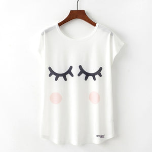 Summer Novelty Women T Shirt Harajuku Kawaii Cute Style Nice Cat Print T-shirt New Short Sleeve Tops Size M L XL