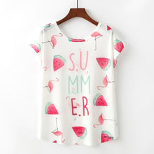 Load image into Gallery viewer, Summer Novelty Women T Shirt Harajuku Kawaii Cute Style Nice Cat Print T-shirt New Short Sleeve Tops Size M L XL