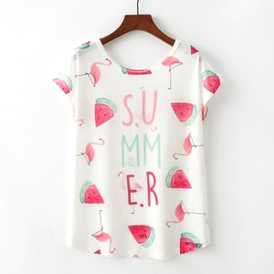 Summer Novelty Women T Shirt Harajuku Kawaii Cute Style Nice Cat Print T-shirt New Short Sleeve Tops Size M L XL