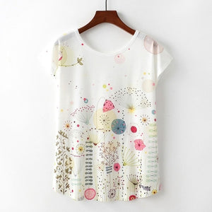 Summer Novelty Women T Shirt Harajuku Kawaii Cute Style Nice Cat Print T-shirt New Short Sleeve Tops Size M L XL