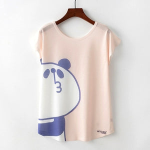 Summer Novelty Women T Shirt Harajuku Kawaii Cute Style Nice Cat Print T-shirt New Short Sleeve Tops Size M L XL