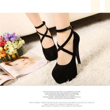 Load image into Gallery viewer, Hot Fashion New high-heeled shoes woman pumps wedding party shoes platform fashion women shoes high heels 11cm suede black 8Size