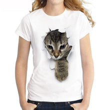 Load image into Gallery viewer, Charmed 3D cat Print Casual Harajuku Women T-Shirt Summer  Short sleeve Casual Round neck Cheap Clothes China Top Mode Femme qy*