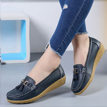 Load image into Gallery viewer, Women Ballet Shoes Flats Cut Out Leather Breathbale Moccains Women Boat Shoes Ballerina Ladies Shoes