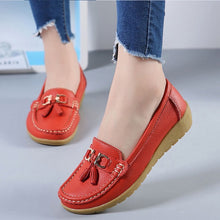 Load image into Gallery viewer, Women Ballet Shoes Flats Cut Out Leather Breathbale Moccains Women Boat Shoes Ballerina Ladies Shoes