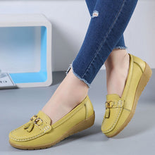 Load image into Gallery viewer, Women Ballet Shoes Flats Cut Out Leather Breathbale Moccains Women Boat Shoes Ballerina Ladies Shoes