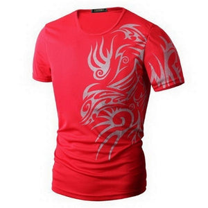 Classical Fast Dry Leisure Print T Shirts Men's Novelty Dragon Print Tatoo Male O Neck T Shirts Short Sleeve 5 Colors TX70 P