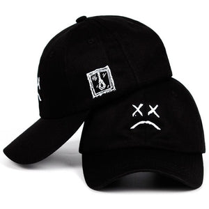 Lil Peep Dad Hat Embroidery 100% Cotton Baseball Cap Sad face Hat xxxtentacion Hip Hop Cap Golf Love lil.peep Snapback Women Men