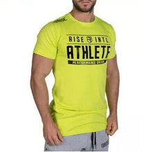Load image into Gallery viewer, Mens Short sleeve Cotton T-shirt Man Slim Print t shirts Male Joggers Gyms Fitness Bodybuilding Workout Crossfit Brand Tees Tops
