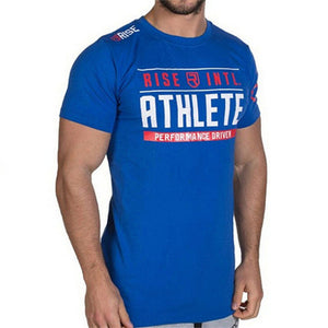 Mens Short sleeve Cotton T-shirt Man Slim Print t shirts Male Joggers Gyms Fitness Bodybuilding Workout Crossfit Brand Tees Tops