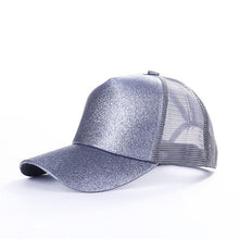 Load image into Gallery viewer, Trendy Glitter Ponytail Baseball Cap Women Snapback Hip Hop Snapback Caps Female Sequins Shine Summer Hats Mesh Outdoor Hat Bone