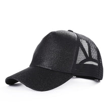 Load image into Gallery viewer, Trendy Glitter Ponytail Baseball Cap Women Snapback Hip Hop Snapback Caps Female Sequins Shine Summer Hats Mesh Outdoor Hat Bone