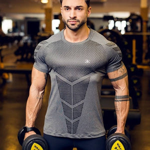 New Men Compression T-shirt Jogger Sporting Skinny Tee Shirt Male Gyms Fitness Bodybuilding Workout Black Tops Crossfit Clothing