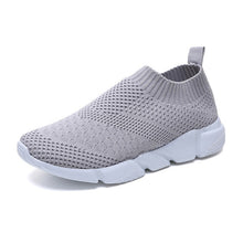 Load image into Gallery viewer, plus size breathable air mesh sneakers women 2019 spring summer slip on platform knitting flats soft walking shoes woman