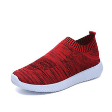 Load image into Gallery viewer, plus size breathable air mesh sneakers women 2019 spring summer slip on platform knitting flats soft walking shoes woman