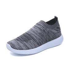 Load image into Gallery viewer, plus size breathable air mesh sneakers women 2019 spring summer slip on platform knitting flats soft walking shoes woman