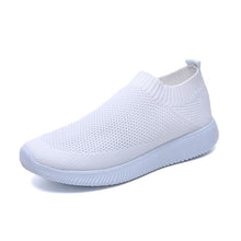 Load image into Gallery viewer, plus size breathable air mesh sneakers women 2019 spring summer slip on platform knitting flats soft walking shoes woman