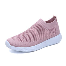 Load image into Gallery viewer, plus size breathable air mesh sneakers women 2019 spring summer slip on platform knitting flats soft walking shoes woman