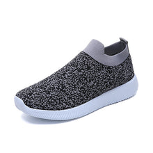 Load image into Gallery viewer, plus size breathable air mesh sneakers women 2019 spring summer slip on platform knitting flats soft walking shoes woman