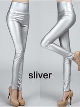 Load image into Gallery viewer, 2019 Thicken Winter PU Leather women pants high waist elastic fleece stretch Slim woman pencil pants skinny trousers 25 colors