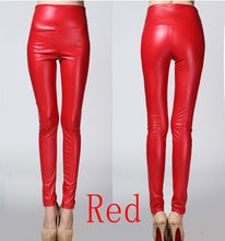 Load image into Gallery viewer, 2019 Thicken Winter PU Leather women pants high waist elastic fleece stretch Slim woman pencil pants skinny trousers 25 colors