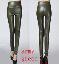 Load image into Gallery viewer, 2019 Thicken Winter PU Leather women pants high waist elastic fleece stretch Slim woman pencil pants skinny trousers 25 colors