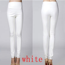 Load image into Gallery viewer, 2019 Thicken Winter PU Leather women pants high waist elastic fleece stretch Slim woman pencil pants skinny trousers 25 colors