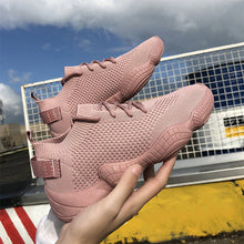 Load image into Gallery viewer, Women Mesh Spring Sneakers Ladies Lace Up Stretch Fabric Platform Flat Vulcanized Casual Shoes Female Breathable Fashion